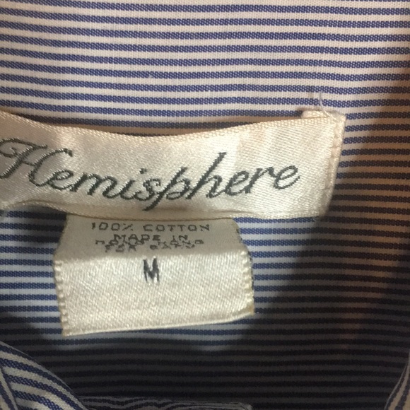 HEMISPHERE DRESS SHIRT LONG SLEEVE 100% COTTON SIZE M - Picture 2 of 4